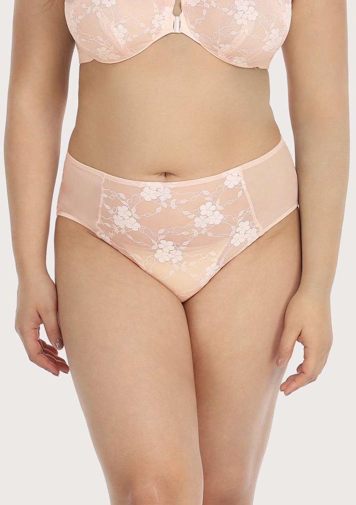 HSIA Spring Romance High-Rise Dusty Peach Lace Brief Underwear M / Dusty Peach