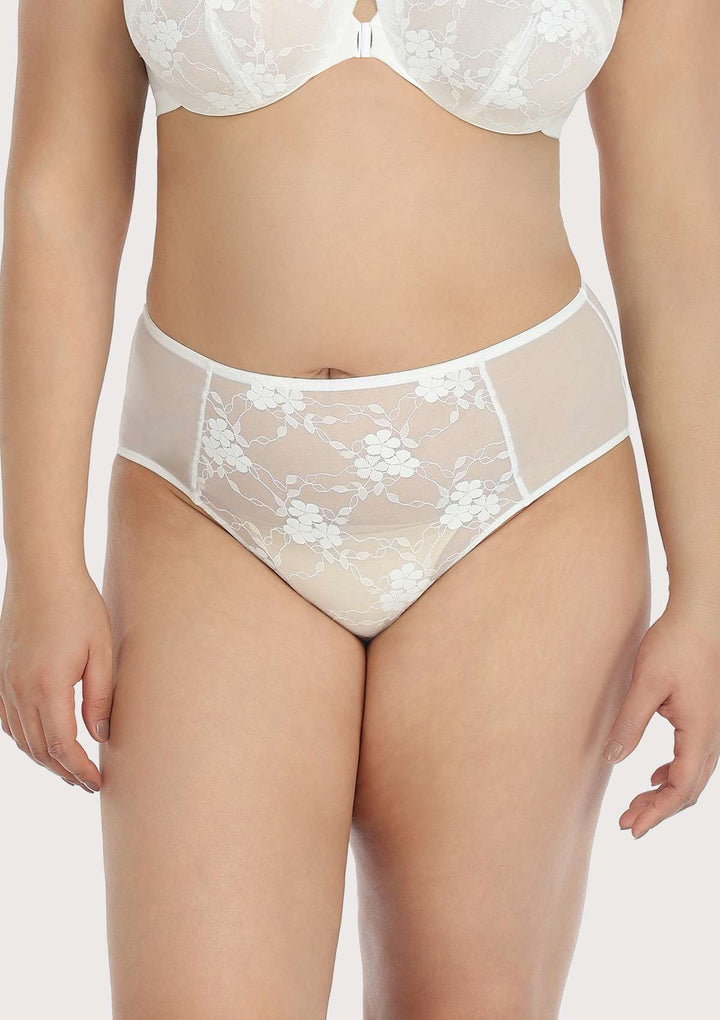 HSIA Spring Romance High-Rise White Lace Brief Underwear M / White