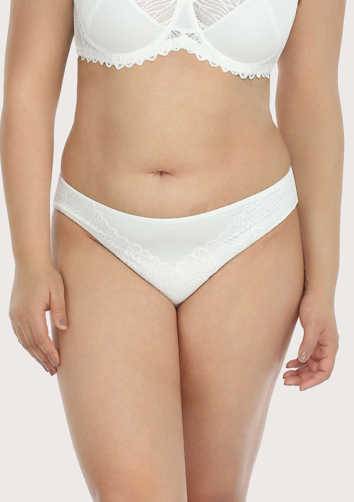 HSIA Pretty Secrets White Lace Trim Bikini Underwear M / White