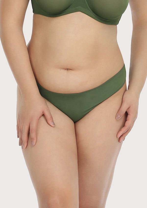 HSIA Billie Smooth Dark Green Sheer Mesh Bikini Underwear S / Dark Green