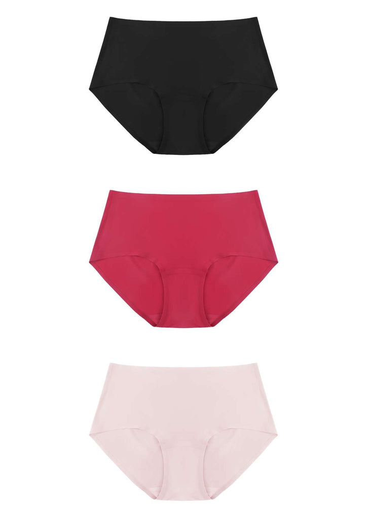 HSIA CoolFit Soft Stretch Full Brief Underwear Bundle 3 Packs/$15 / ①(S-L) / Black+Red+Dusty Rose