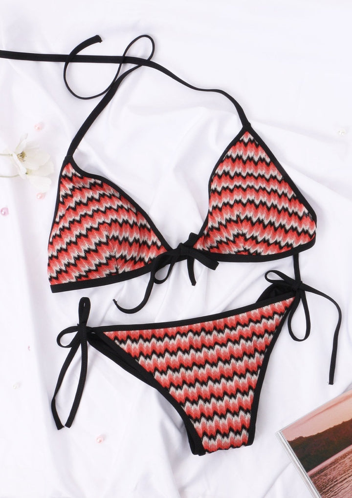 HSIA Two Piece Halter Tie Side Bikini Bathing Suit XS / Red