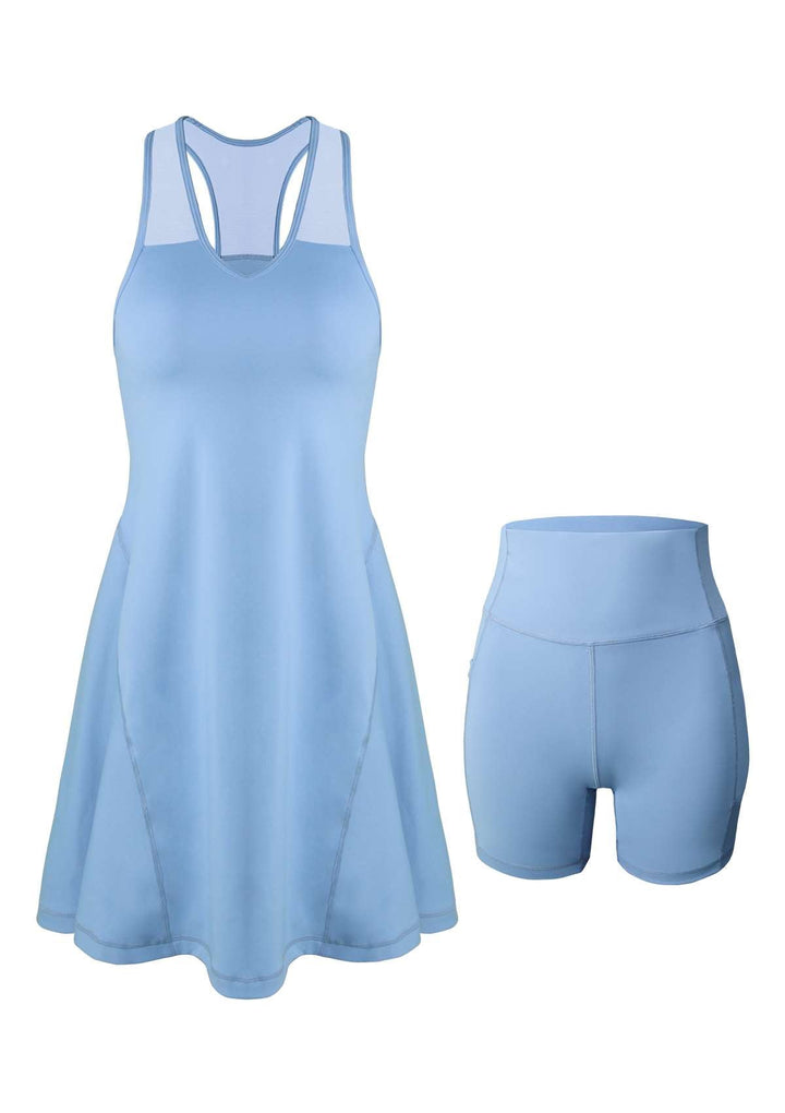 HSIA SONGFUL On The Move Sports Dress With Shorts Set XS / Blue