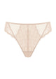 3D display of the beige high waist lace panties for women, offering a seamless invisible look that is perfect for under tight dresses.