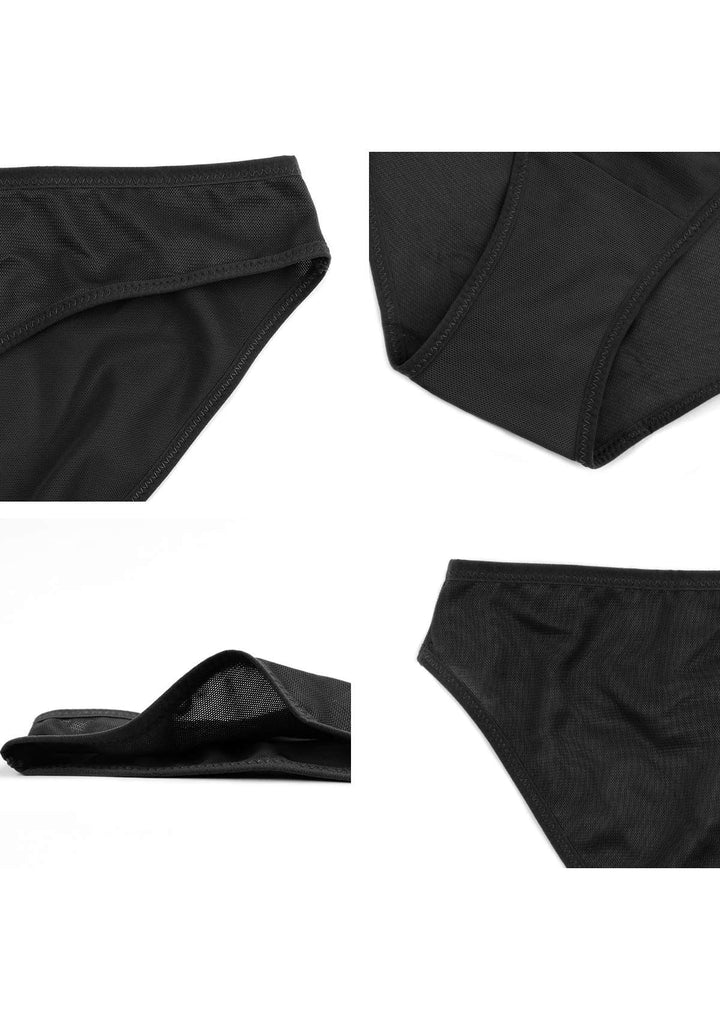 HSIA Billie Smooth Black Sheer Mesh Bikini Underwear