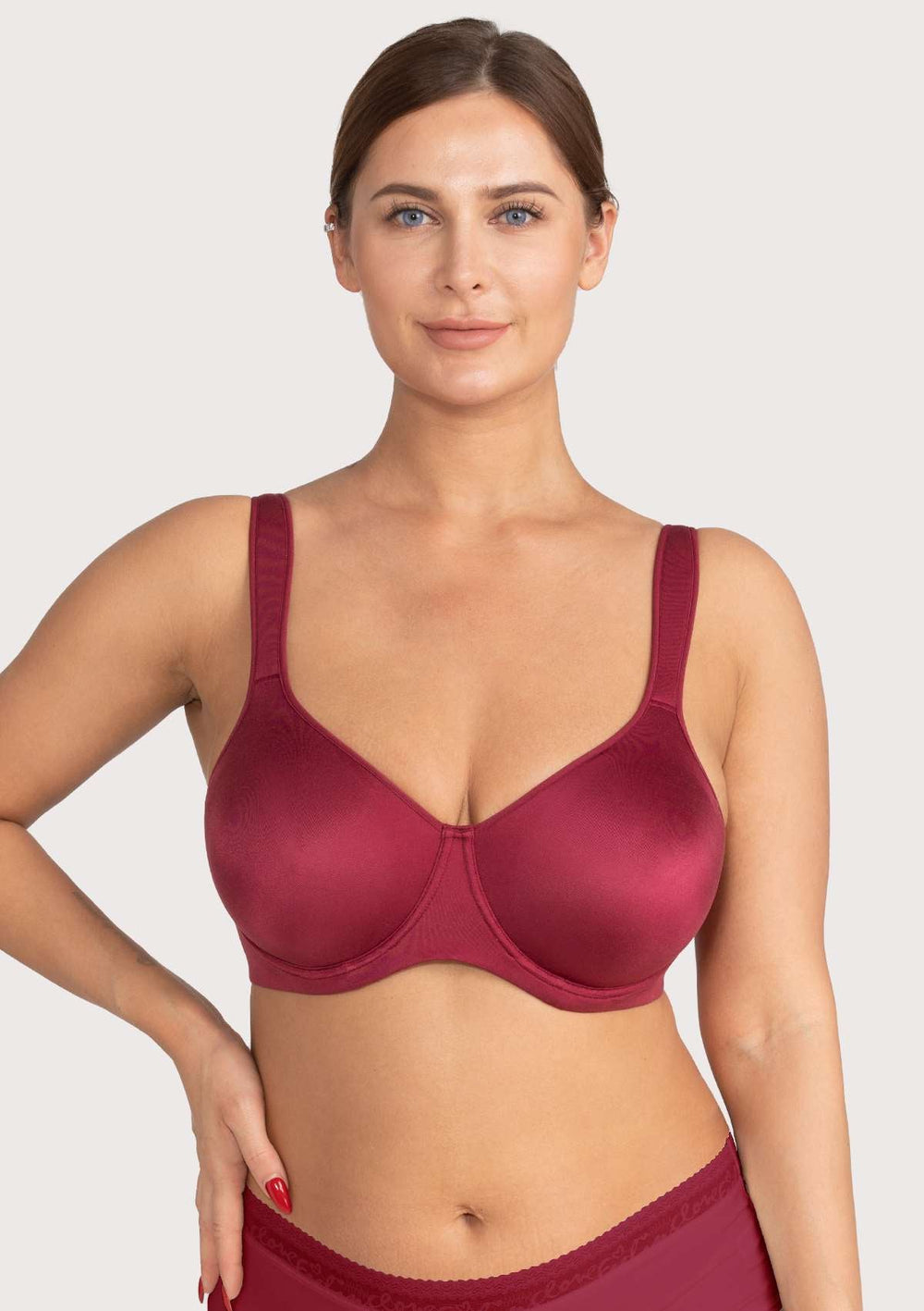 Red Unlined Full Coverage Bra