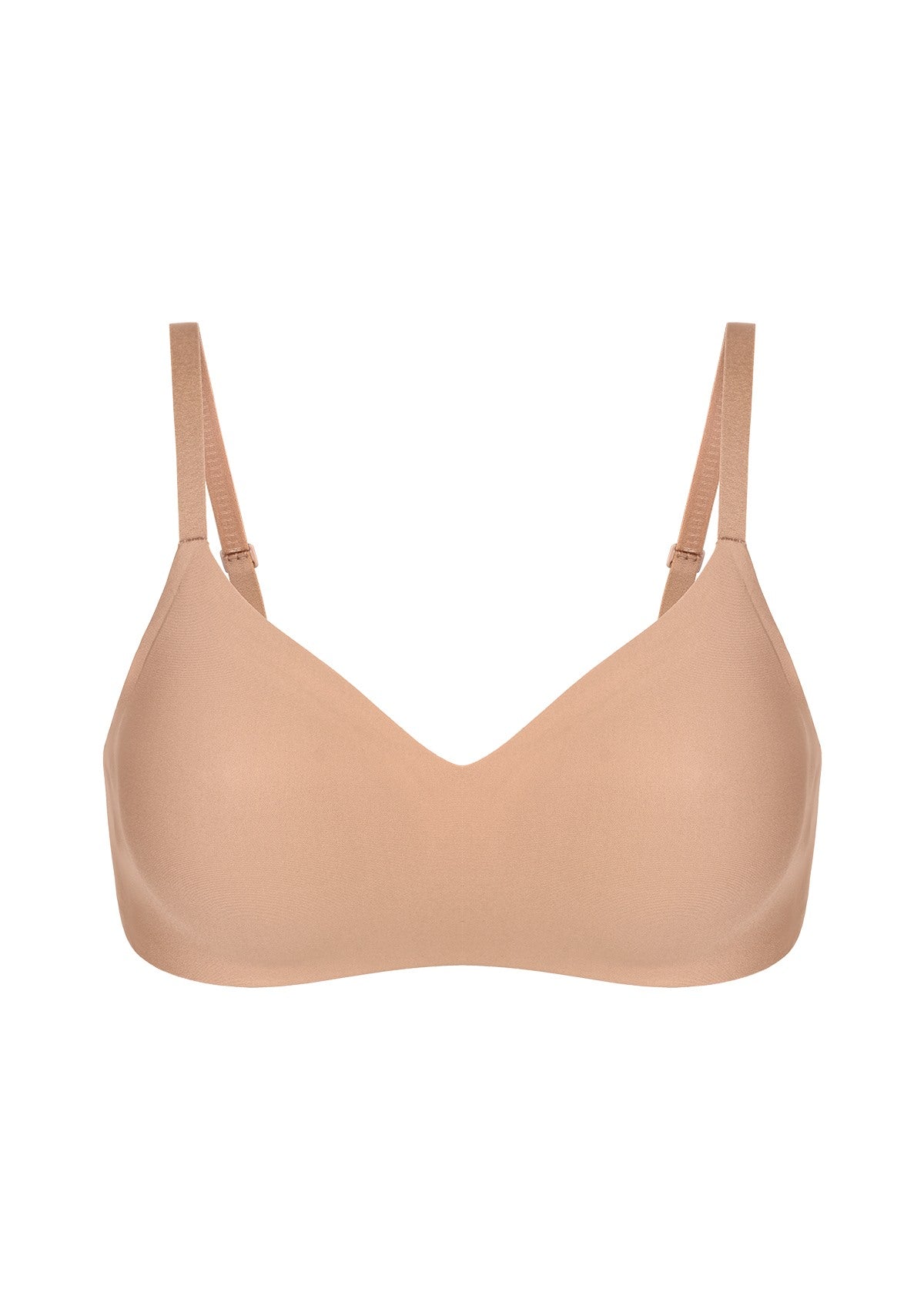 HSIA Ada Buttery Soft V-Neck Wireless Comfortable Bra No Underwire Supportive T-shirt Push Up Bralettes Plunge Seamless - HSIA