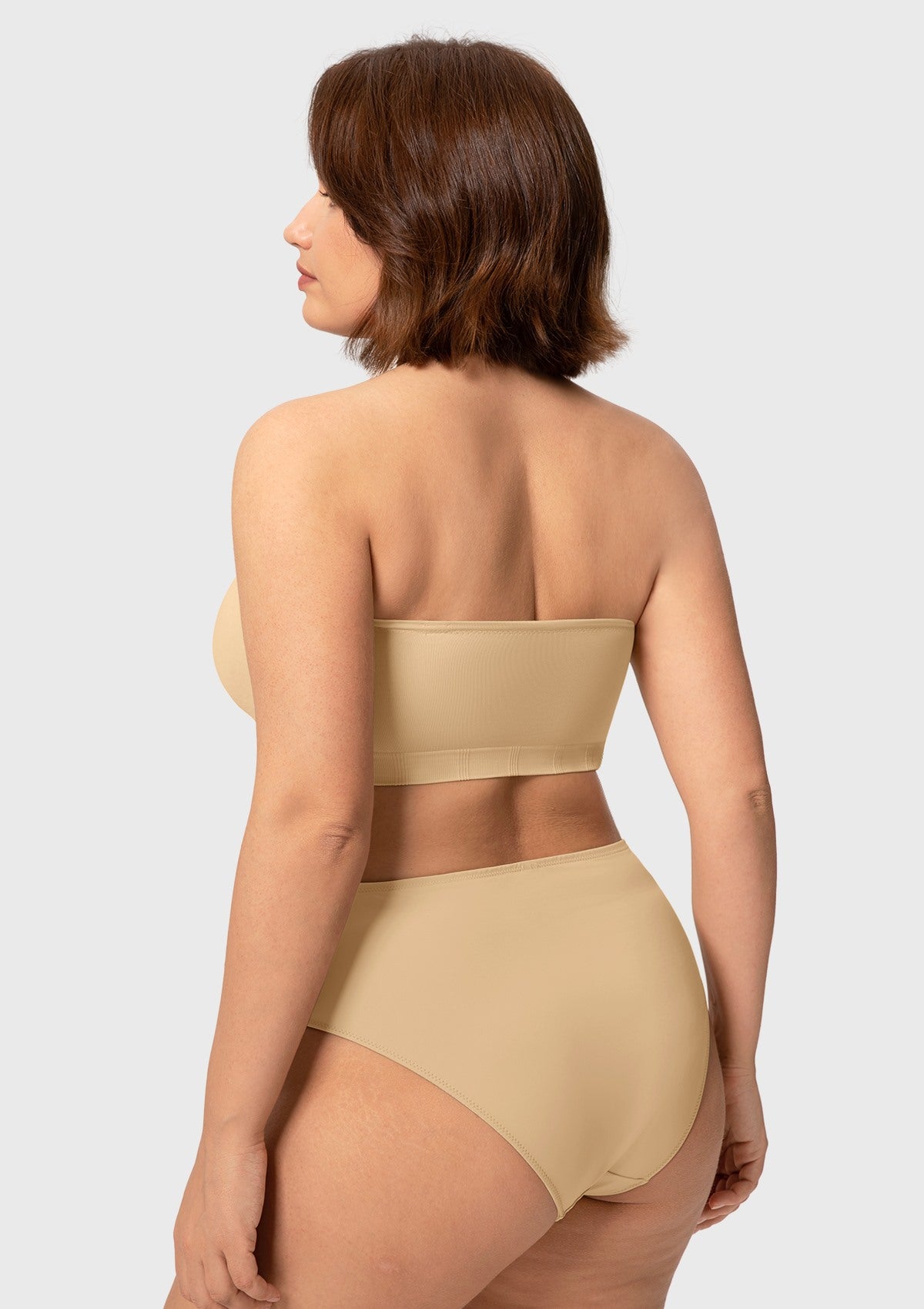 Wireless Plus Size Strapless Bra with Non-Slip Silicone & Moisture-Wicking Cups - HSIA