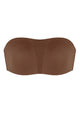 Fiery Unlined Seamless Comfort Underwire Plus Size Bandeau Strapless Coffee Bra - HSIA