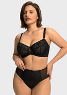 HSIA Petalia Plus Size Seamless Lace Underwire Balconette Demi No Padded Bra with High Elastic Fabric Delicate Lace Trim Cutout & Adjustable Straps - HSIA