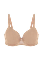 AirMesh Dark Beige Full Coverage Smooth Mesh Lightly Padded Lined Underwire T-Shirt Bra - HSIA