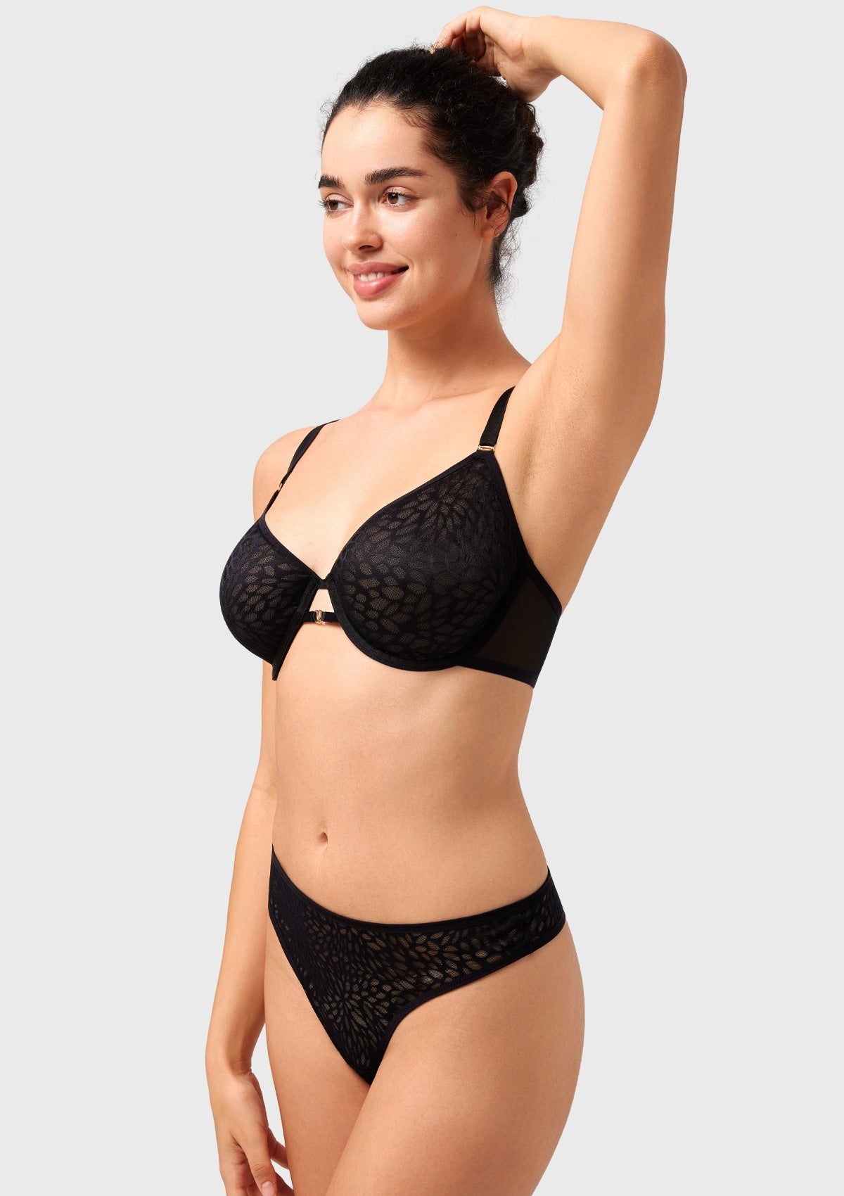 HSIA Vine Sexy Underwire Half-Cup Bra with Sheer Single-Layer Lace - HSIA