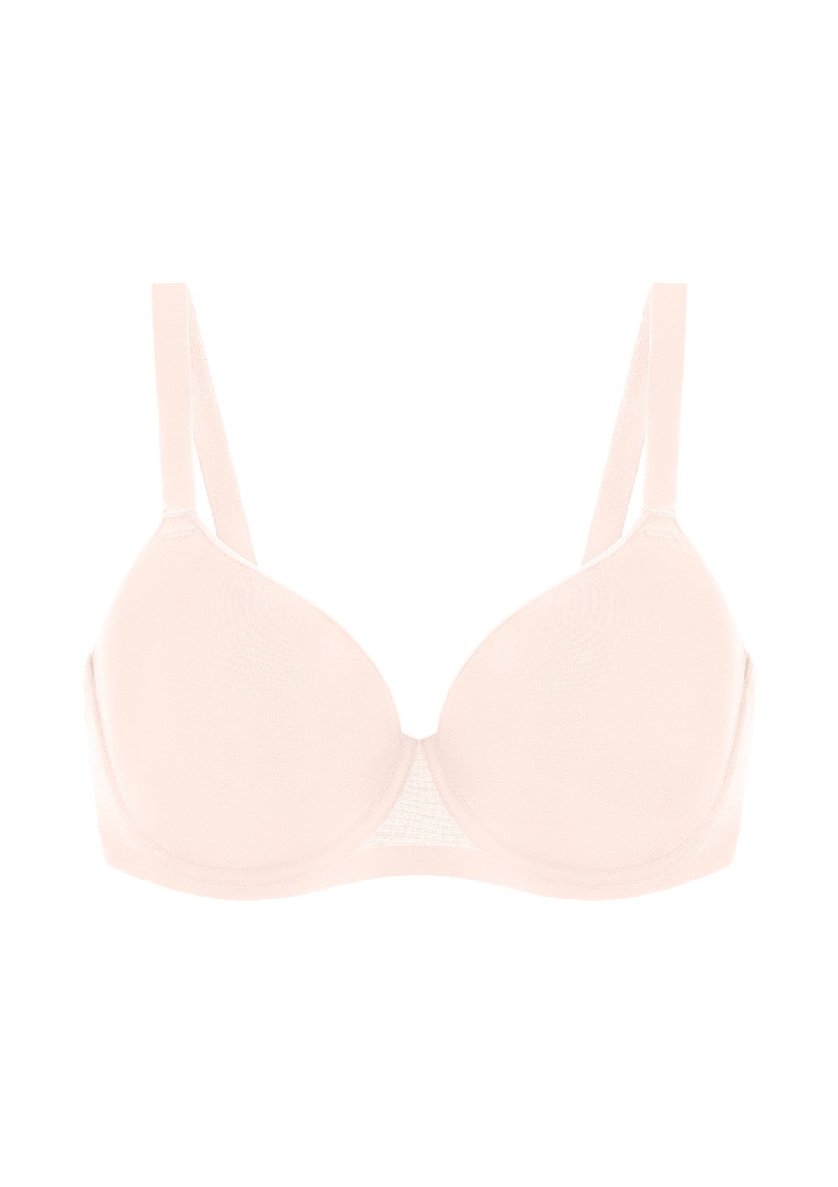 AirMesh Dark Beige Full Coverage Smooth Mesh Lightly Padded Lined Underwire T-Shirt Bra - HSIA