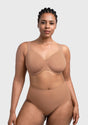 (Cardi B recommends)Joan Ultimate Soft Dark Beige T-shirt Unlined Minimizer Bra - HSIA