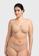 HSIA CoolComfort Plus Size Underwire Smoothing Wide Strap Full Coverage Unlined Minimizer T-shirt Bra - HSIA
