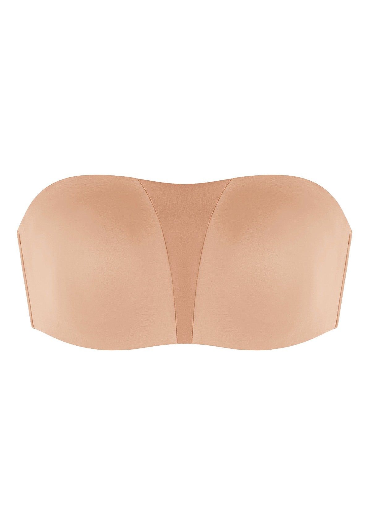 Fiery Unlined Seamless Comfort Underwire Plus Size Bandeau Strapless Coffee Bra - HSIA