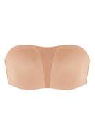 Fiery Unlined Seamless Comfort Underwire Plus Size Bandeau Strapless Coffee Bra - HSIA