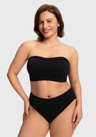 Wireless Plus Size Strapless Bra with Non-Slip Silicone & Moisture-Wicking Cups - HSIA
