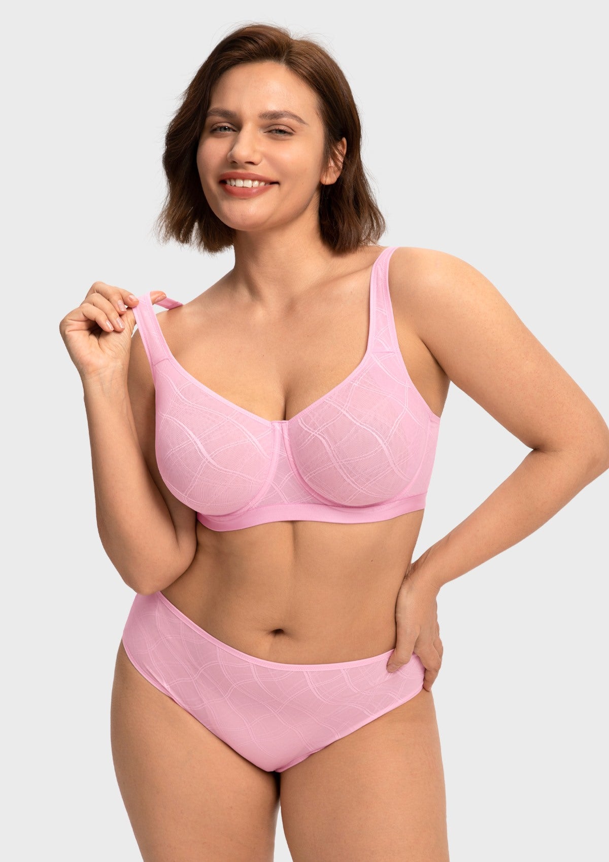 HSIA Skylark Breathable Lightweight Supportive Jacquard Mesh Wide Strap 3/4 Cup Comfort Bra - HSIA