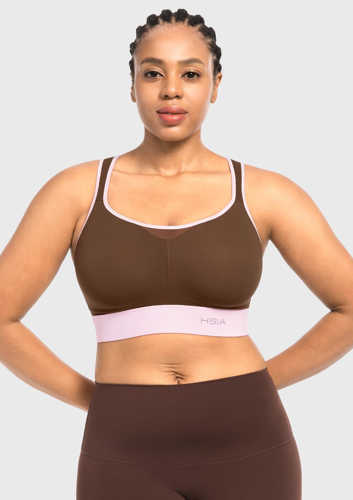 HSIA FlexCore High Impact Racerback Sports Bra Adjustable Support Full Coverage Fit - HSIA