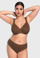 HSIA Joan Comfortzone Soft T-Shirt Full Coverage Unlined Unpadded Underwire Plus Size Minimizer Bra Everyday Bra - HSIA