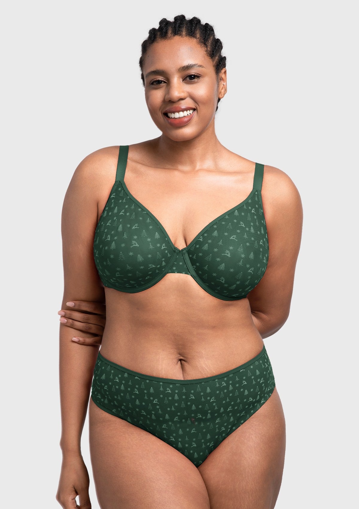 HSIA Christmas Holiday Edit Unlined Plus Size Non-padded Underwire Adjustable Straps Full Coverage Bra - HSIA
