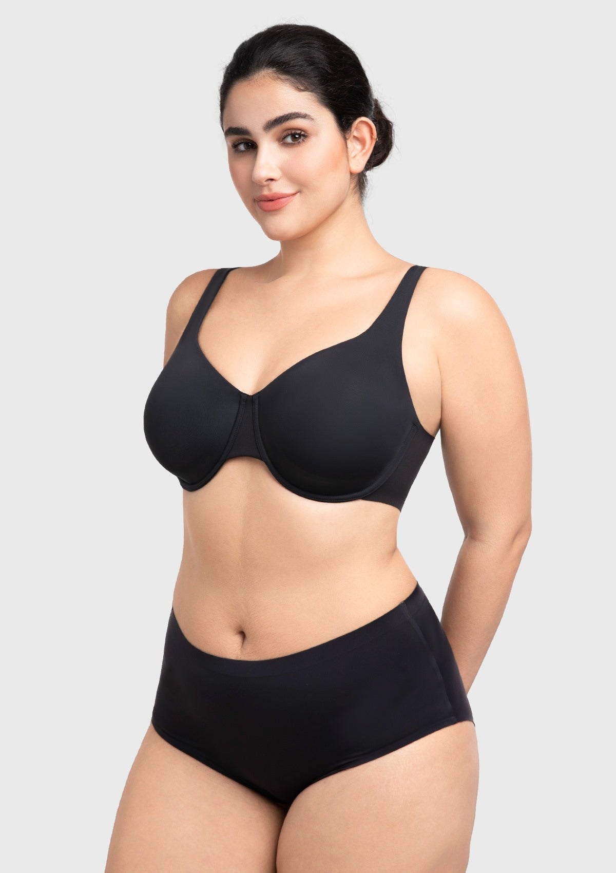 Full Coverage Plus Size T-Shirt Bra with Silky Satin Feel - HSIA