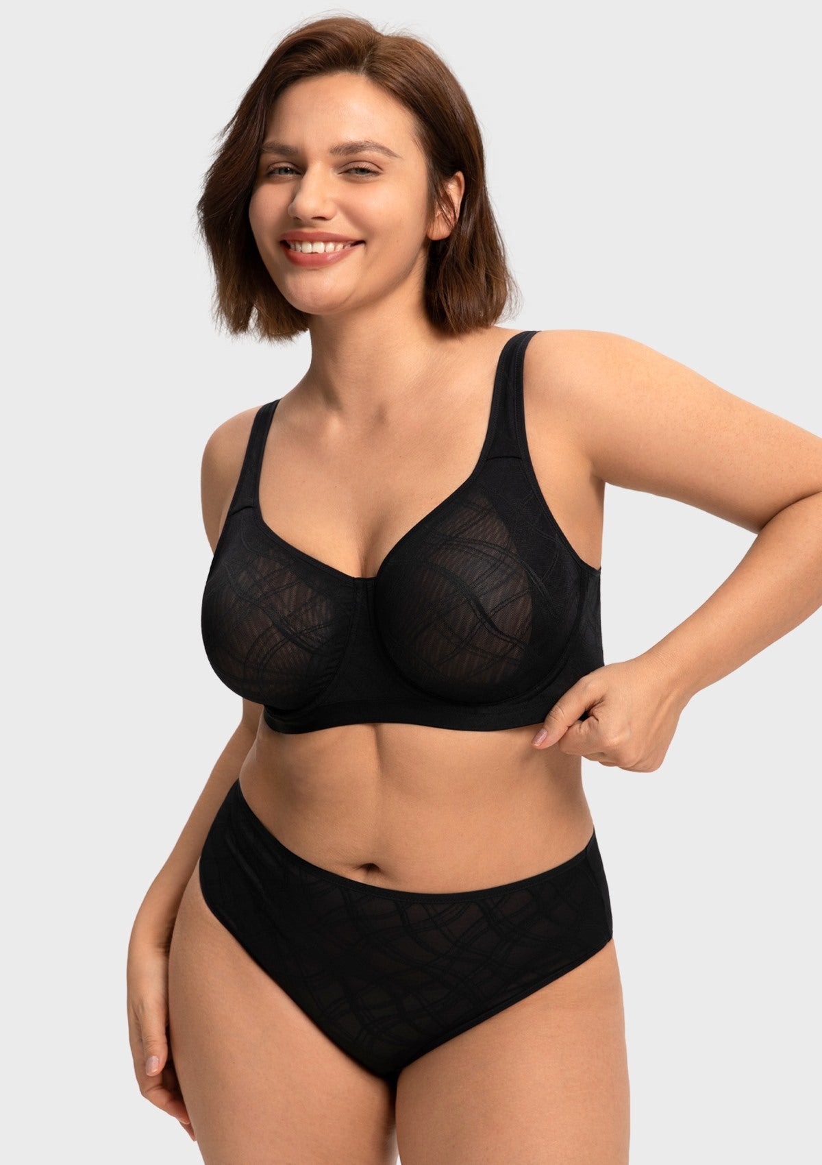 HSIA Skylark Breathable Lightweight Supportive Jacquard Mesh Wide Strap 3/4 Cup Comfort Bra - HSIA