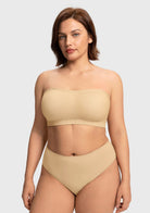 Wireless Plus Size Strapless Bra with Non-Slip Silicone & Moisture-Wicking Cups - HSIA