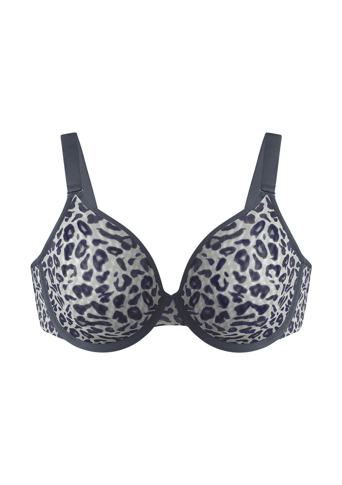 HSIA Leopard wild Unlined Plus Size Breathable Soft Mesh No Padding Underwire Bra - HSIA