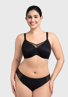 HSIA CoolComfort Plus Size Underwire Smoothing Wide Strap Full Coverage Unlined Minimizer T-shirt Bra - HSIA