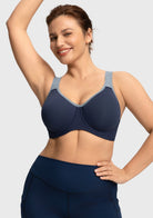 HSIA Athea Hybrid Active Vibe Soft Support Non-padded Unlined Full Coverage Wide Strap Outside Underwire Sports Bra - HSIA
