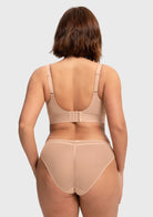 Serenata Flora Linear Lace Sheer Mesh Full Coverage Unlined Underwire Bra - HSIA