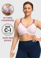 HSIA Athea Hybrid Active Vibe Soft Support Non-padded Unlined Full Coverage Wide Strap Outside Underwire Sports Bra - HSIA