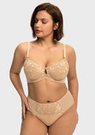 HSIA Petalia Plus Size Seamless Lace Underwire Balconette Demi No Padded Bra with High Elastic Fabric Delicate Lace Trim Cutout & Adjustable Straps - HSIA