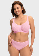 HSIA Skylark Breathable Lightweight Supportive Jacquard Mesh Wide Strap 3/4 Cup Comfort Bra - HSIA