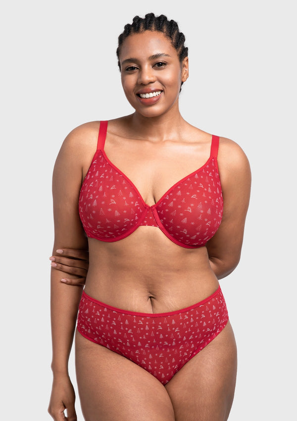 HSIA Christmas Holiday Edit Unlined Plus Size Non-padded Underwire Adjustable Straps Full Coverage Bra