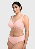 (Cardi B recommends)Joan Ultimate Soft T-shirt Unlined Minimizer Pink Bra - HSIA