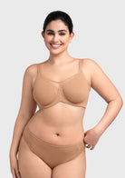 HSIA CoolComfort Plus Size Underwire Smoothing Wide Strap Full Coverage Unlined Minimizer T-shirt Bra - HSIA