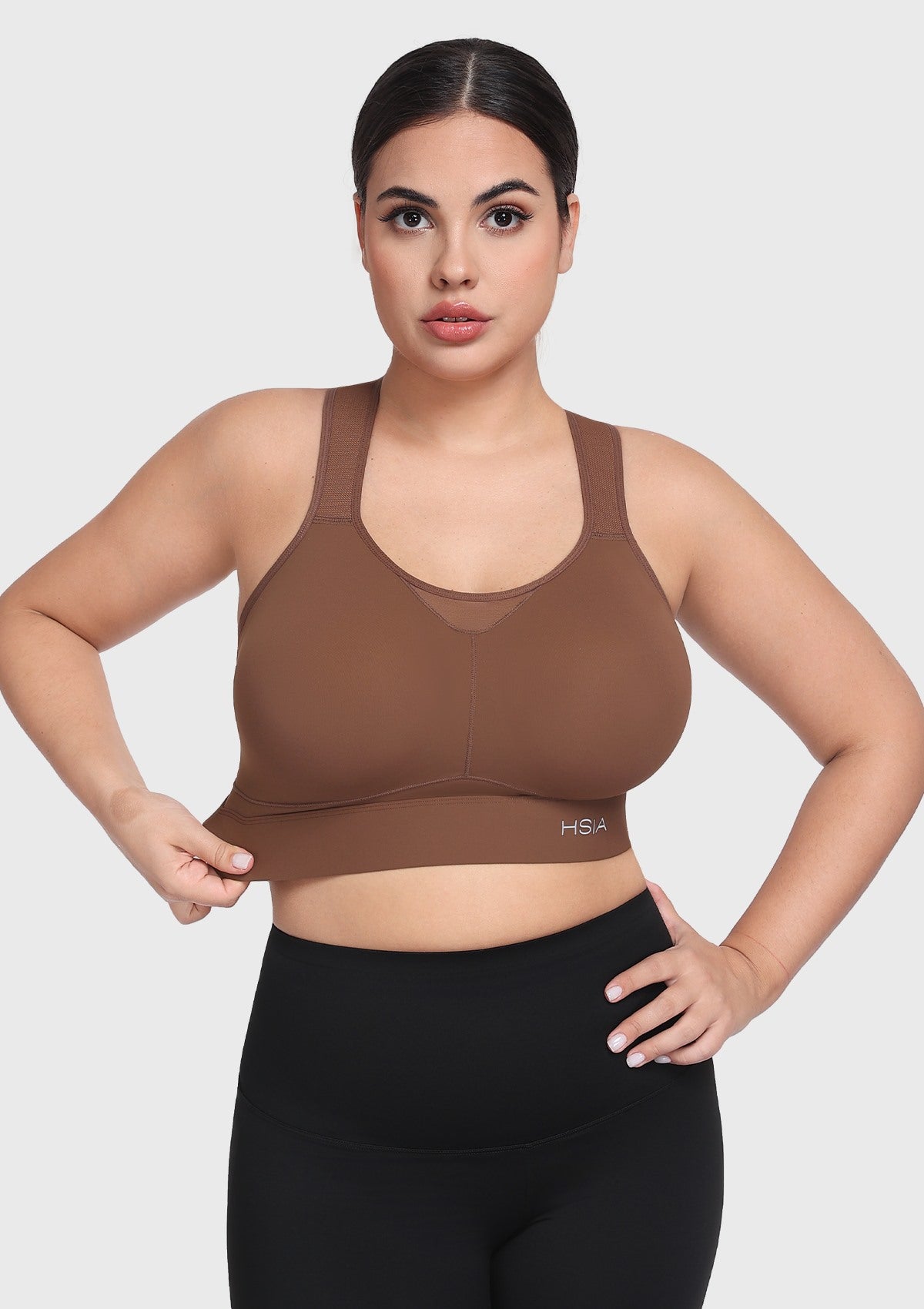 HSIA FlexCore High Impact Racerback Sports Bra Adjustable Support Full Coverage Fit - HSIA