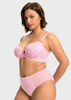 HSIA Petalia Plus Size Seamless Lace Underwire Balconette Demi No Padded Bra with High Elastic Fabric Delicate Lace Trim Cutout & Adjustable Straps - HSIA