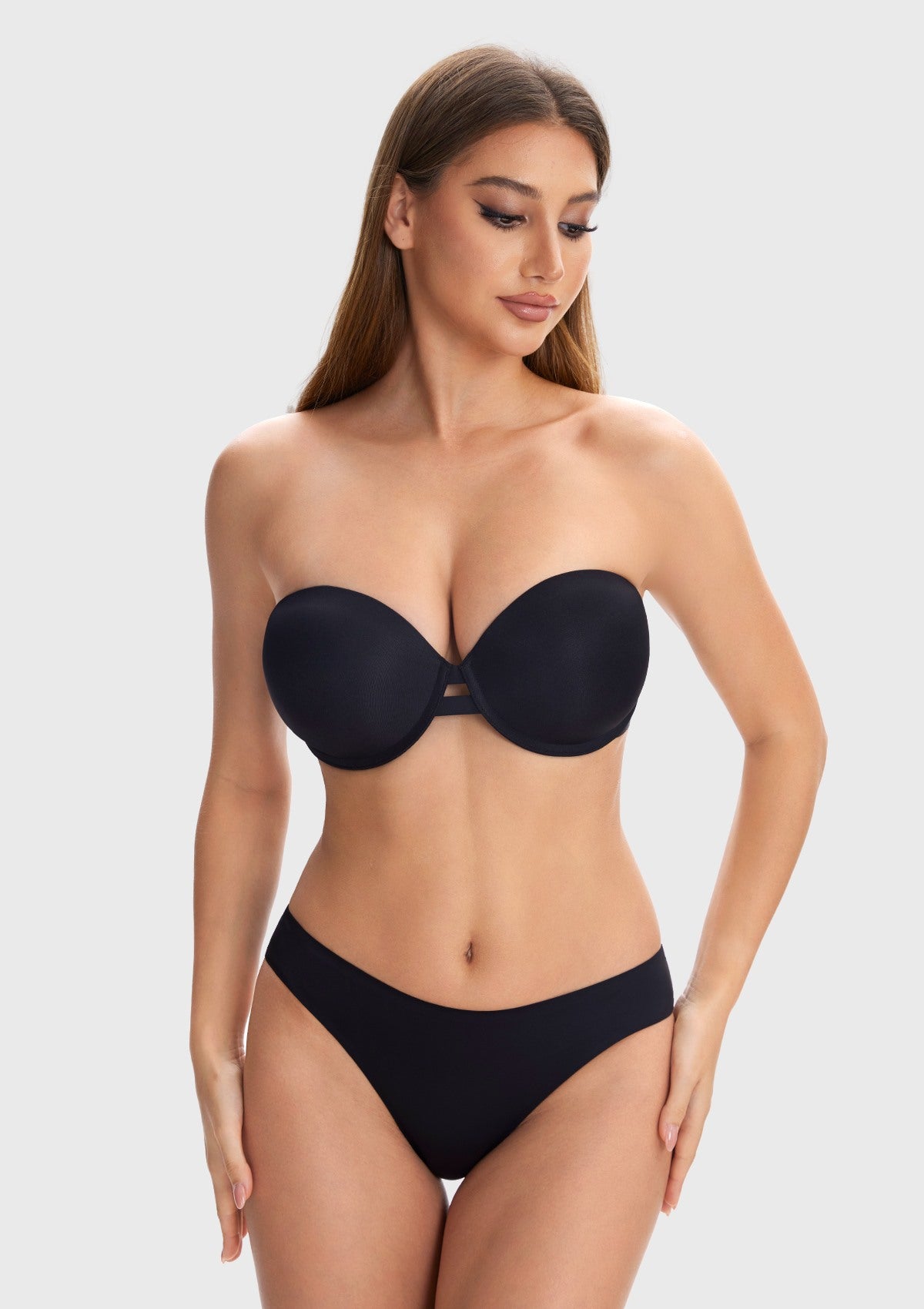 Juliette Bandless Seamless Push Up Strapless Underwire Bra