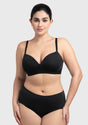 Comfortable Wireless Push Up Plunge Bra with Padded V Lift - HSIA