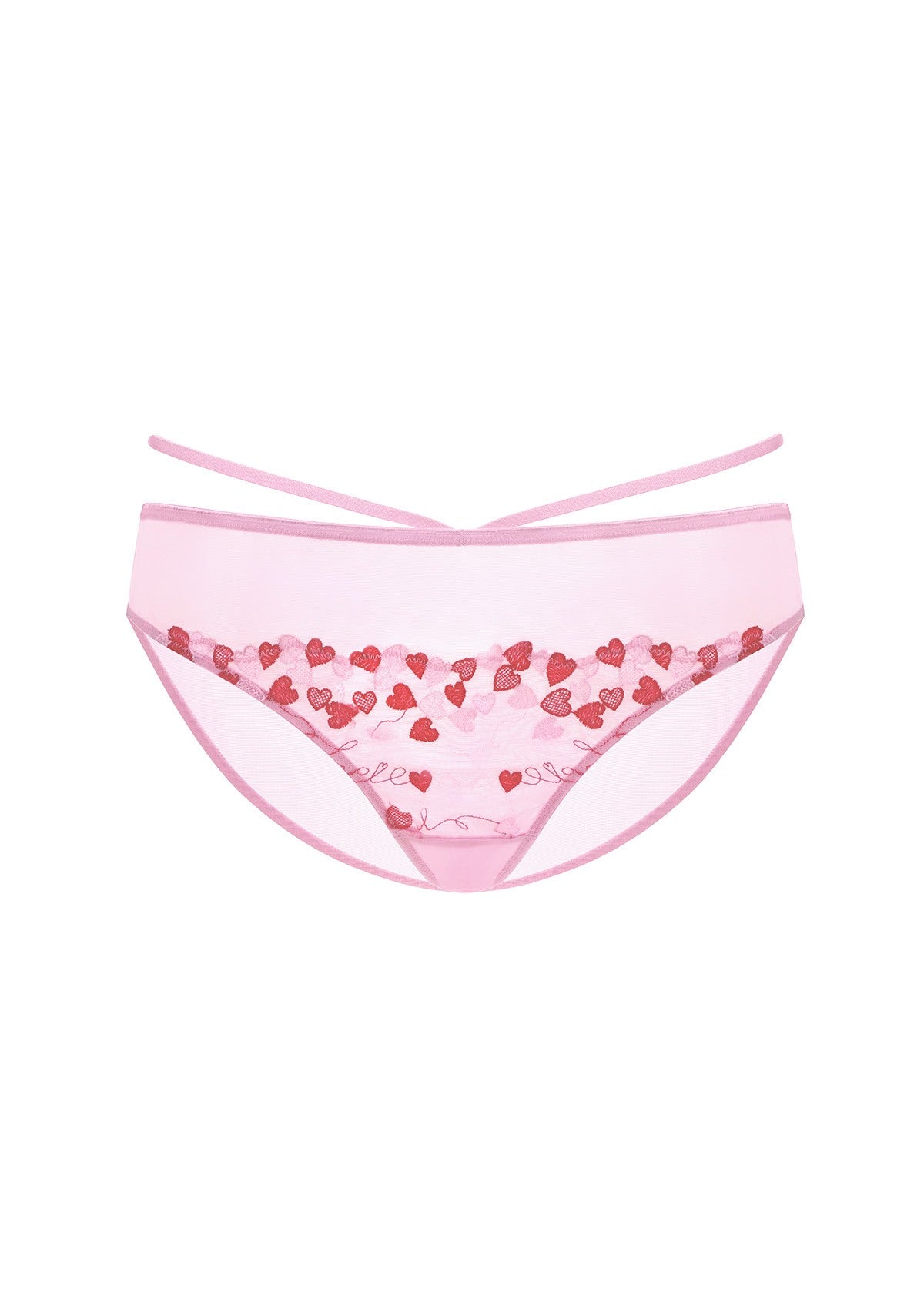HSIA Renna Holiday Embroidered Pink Mesh Brief Underwear - HSIA