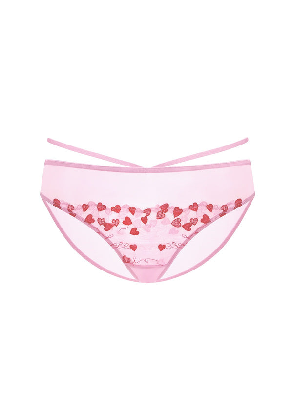 HSIA Renna Holiday Embroidered Pink Mesh Brief Underwear