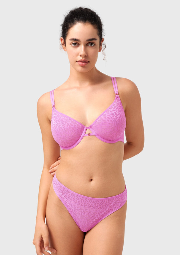 HSIA Vine Sexy Underwire Half-Cup Bra with Sheer Single-Layer Lace