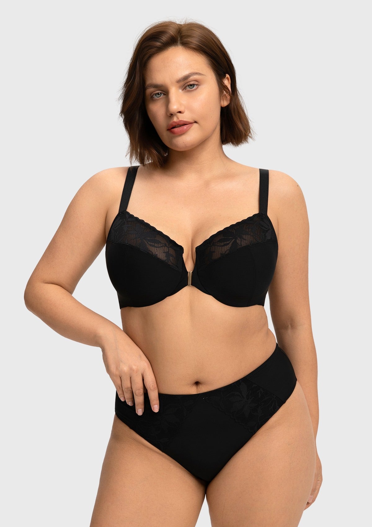 HSIA Anemone Unlined Plus Size Front Closure 3/4 Cup Underwire Back Su