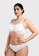 HSIA CoolComfort Plus Size Underwire Smoothing Wide Strap Full Coverage Unlined Minimizer T-shirt Bra - HSIA