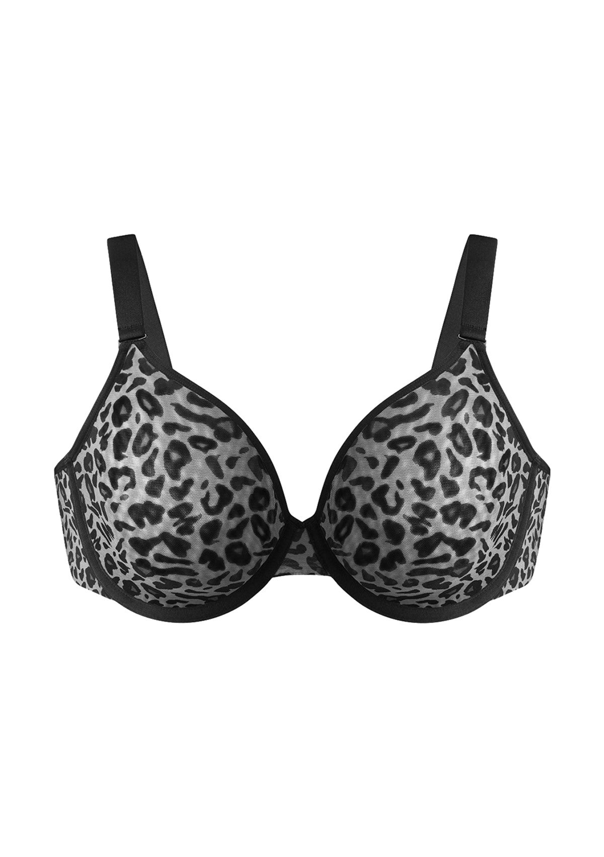 HSIA Leopard wild Unlined Plus Size Breathable Soft Mesh No Padding Underwire Bra - HSIA