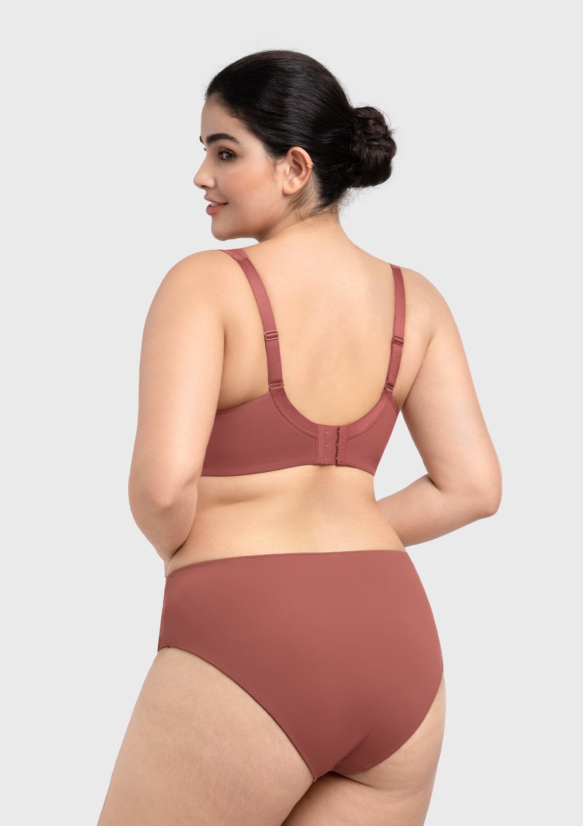 (Cardi B recommends)Joan Ultimate Soft Dark Beige T-shirt Unlined Minimizer Bra - HSIA